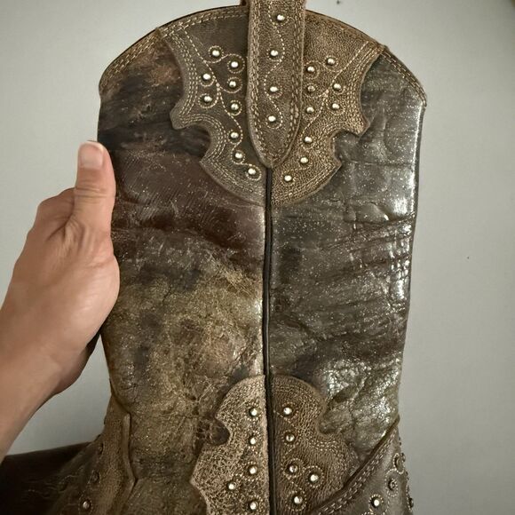 Sterling River Cowgirls SR2032 Leather Brown/Cherry Western 8.5 Womens Rhineston - Picture 5 of 13